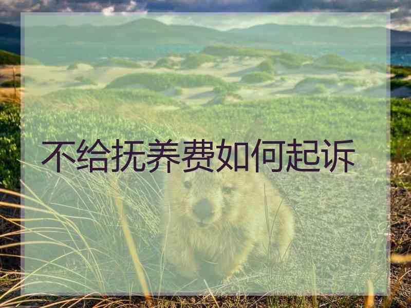 不给抚养费如何起诉