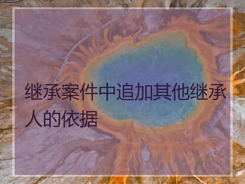 继承案件中追加其他继承人的依据