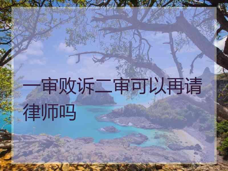 一审败诉二审可以再请律师吗