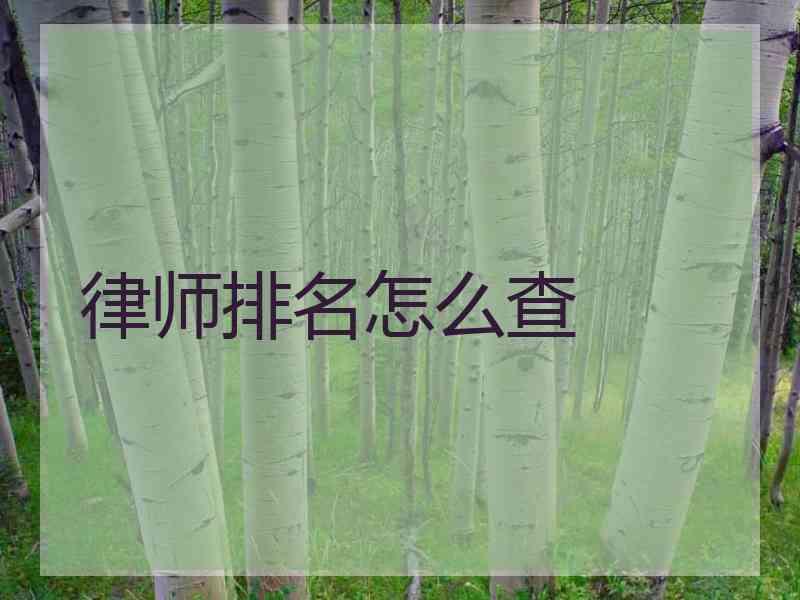 律师排名怎么查