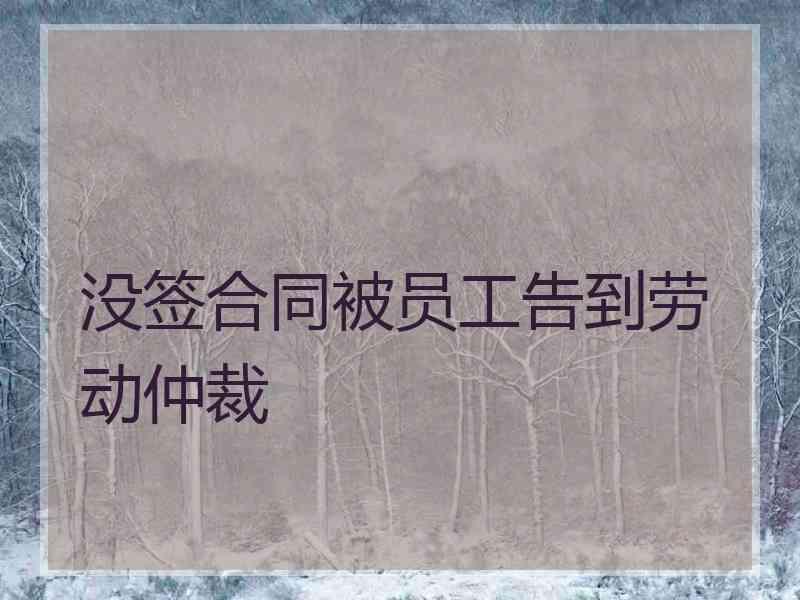 没签合同被员工告到劳动仲裁