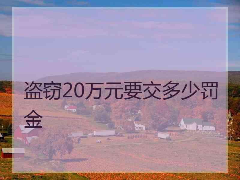 盗窃20万元要交多少罚金