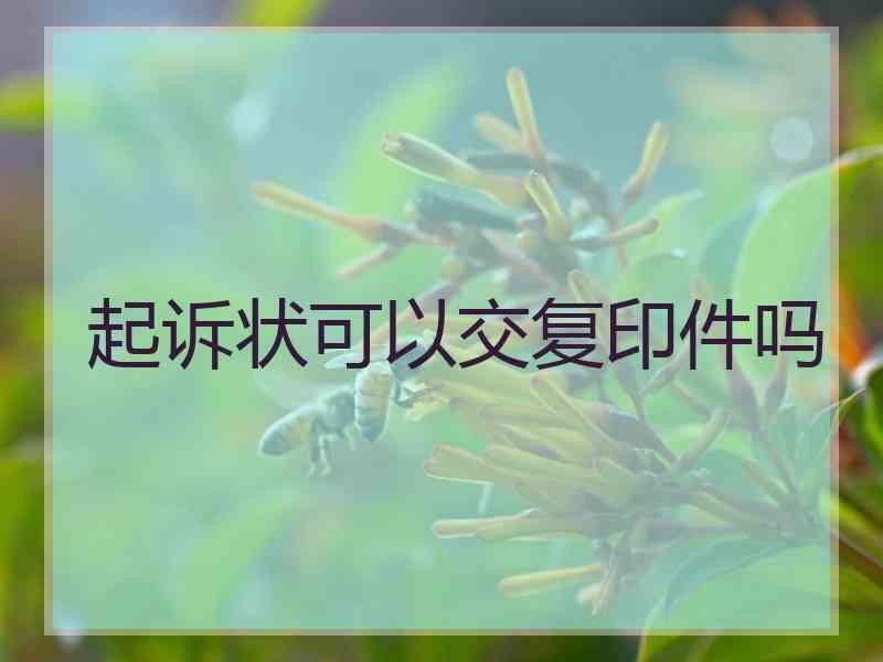 起诉状可以交复印件吗