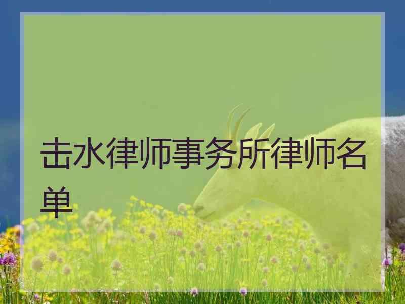 击水律师事务所律师名单