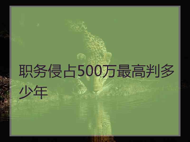 职务侵占500万最高判多少年