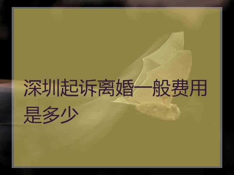 深圳起诉离婚一般费用是多少