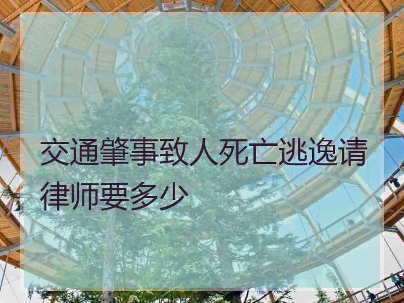 交通肇事致人死亡逃逸请律师要多少