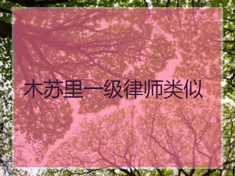 木苏里一级律师类似