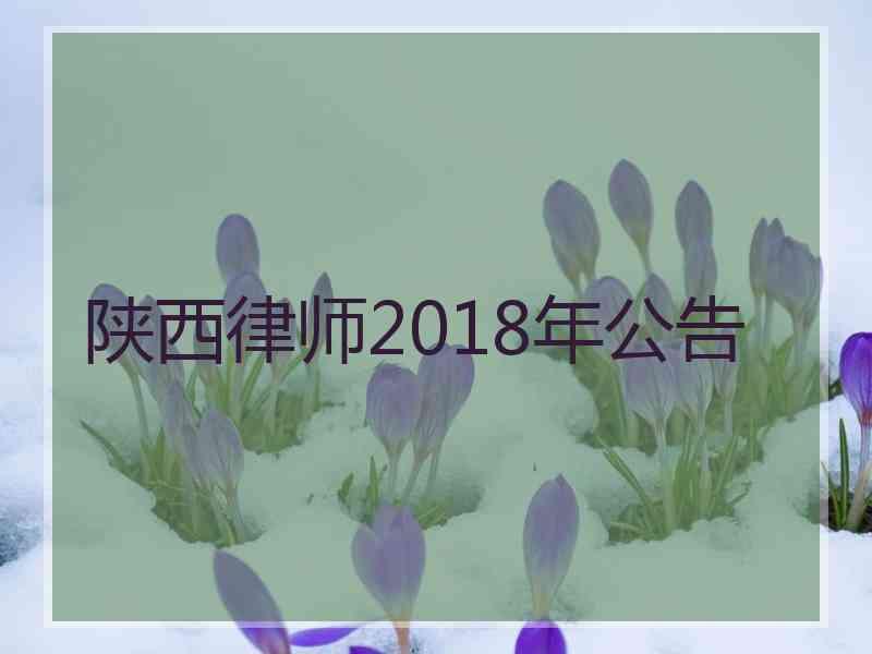 陕西律师2018年公告