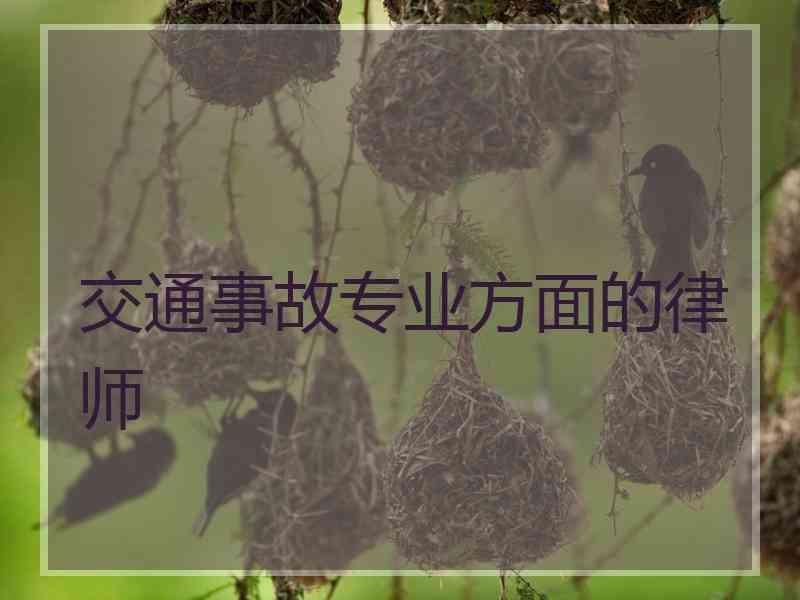 交通事故专业方面的律师