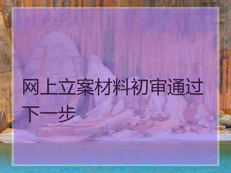网上立案材料初审通过下一步