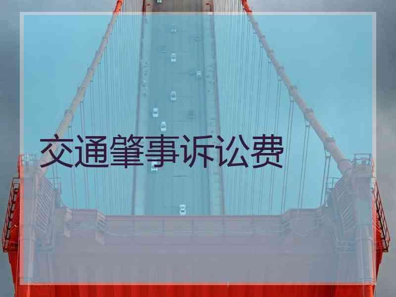 交通肇事诉讼费