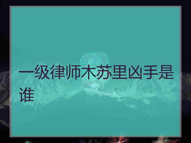 一级律师木苏里凶手是谁