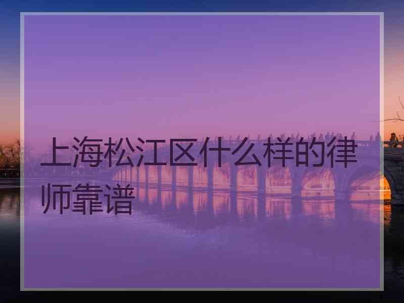 上海松江区什么样的律师靠谱