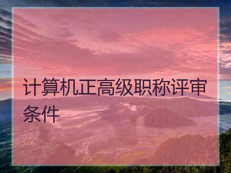 计算机正高级职称评审条件