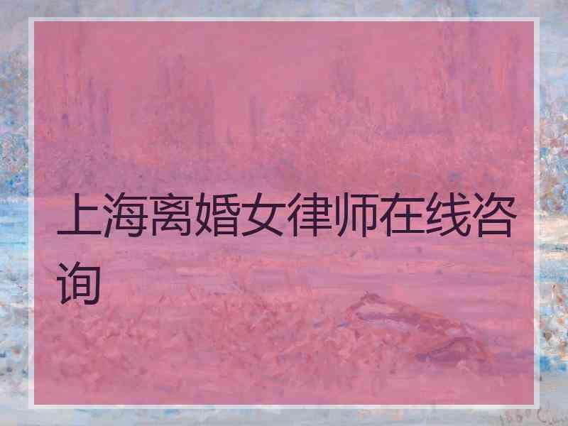 上海离婚女律师在线咨询