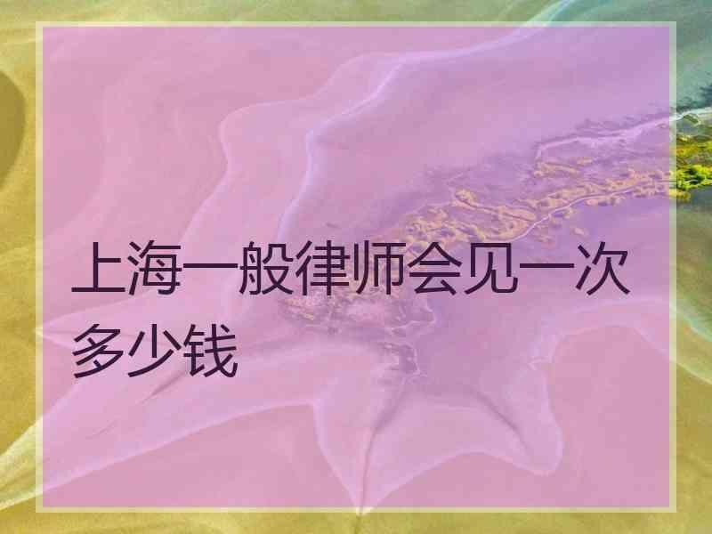 上海一般律师会见一次多少钱