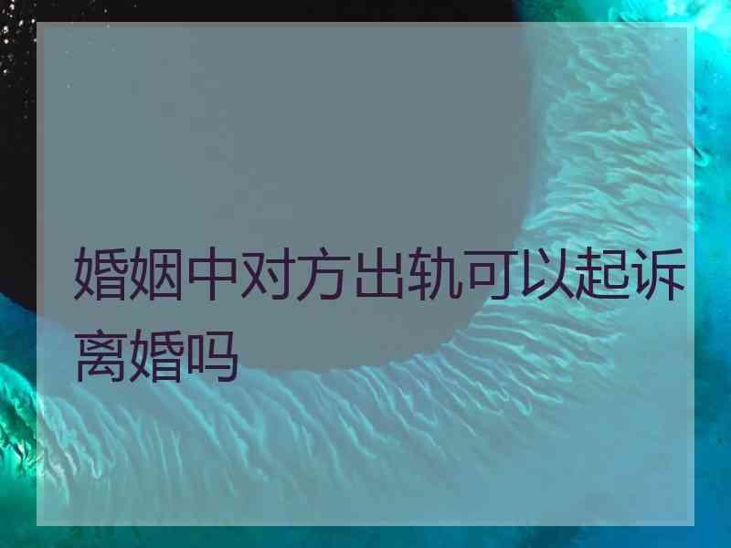 婚姻中对方出轨可以起诉离婚吗