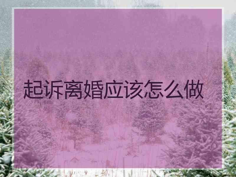 起诉离婚应该怎么做