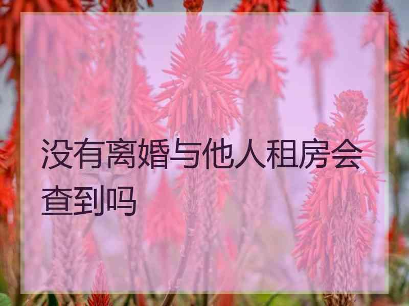 没有离婚与他人租房会查到吗