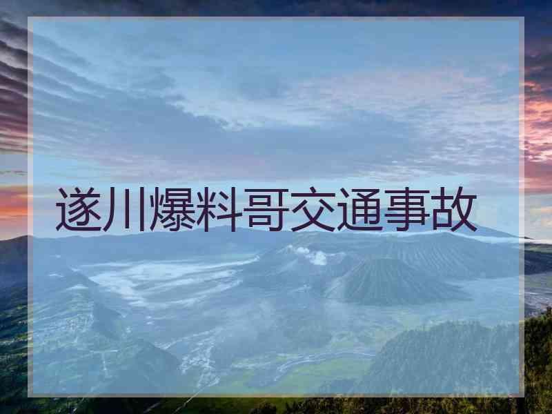 遂川爆料哥交通事故