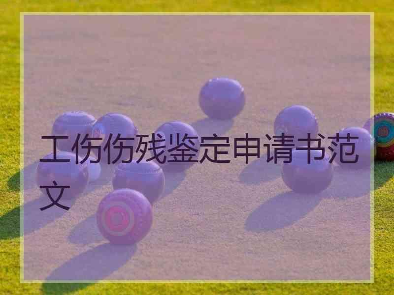 工伤伤残鉴定申请书范文