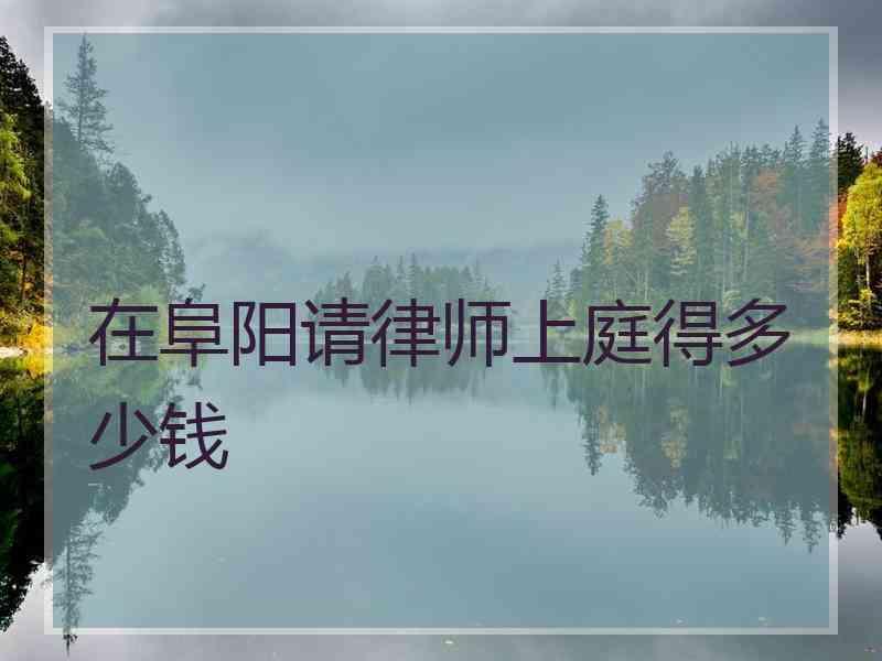 在阜阳请律师上庭得多少钱