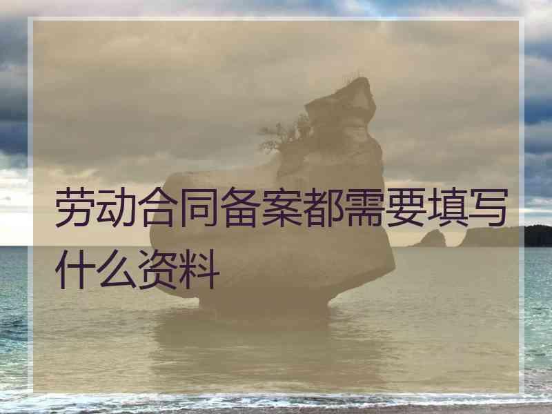 劳动合同备案都需要填写什么资料