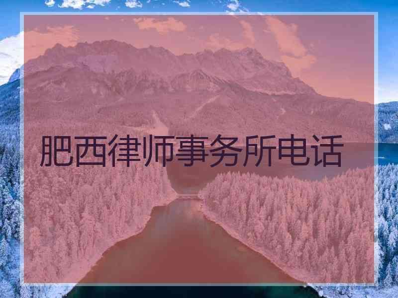 肥西律师事务所电话