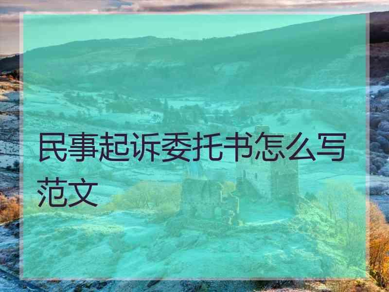 民事起诉委托书怎么写范文