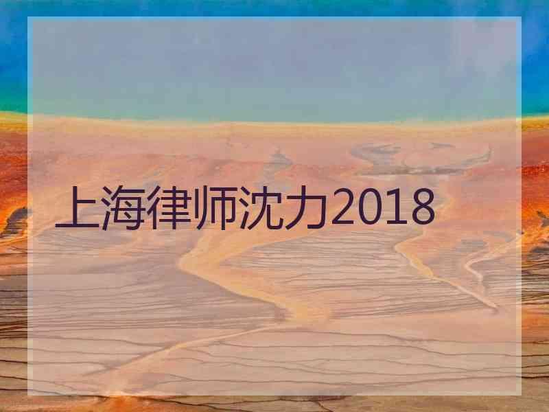 上海律师沈力2018