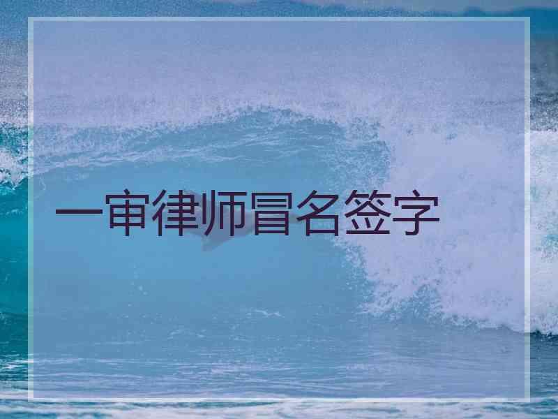 一审律师冒名签字