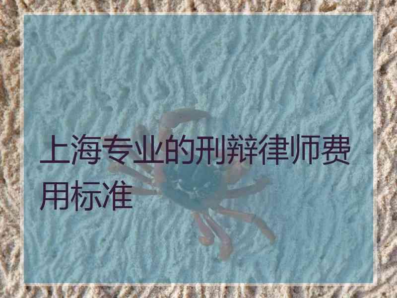 上海专业的刑辩律师费用标准