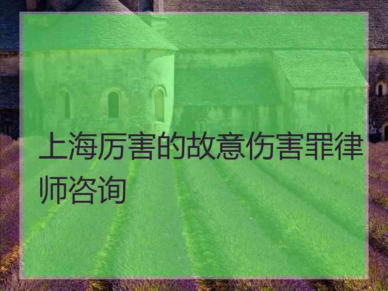 上海厉害的故意伤害罪律师咨询