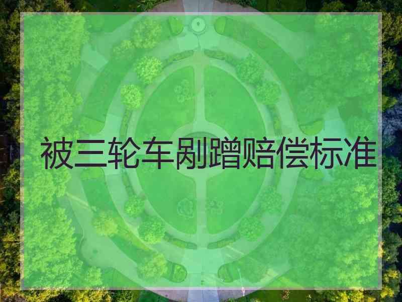 被三轮车剐蹭赔偿标准