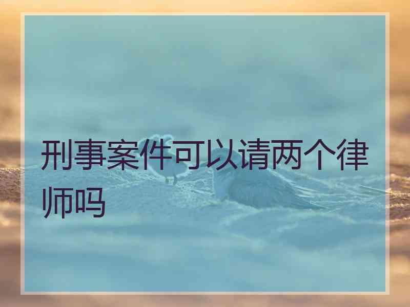 刑事案件可以请两个律师吗