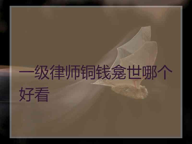 一级律师铜钱龛世哪个好看