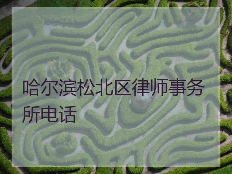 哈尔滨松北区律师事务所电话