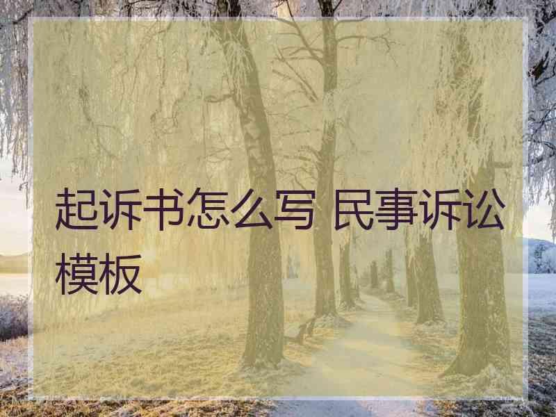 起诉书怎么写 民事诉讼模板
