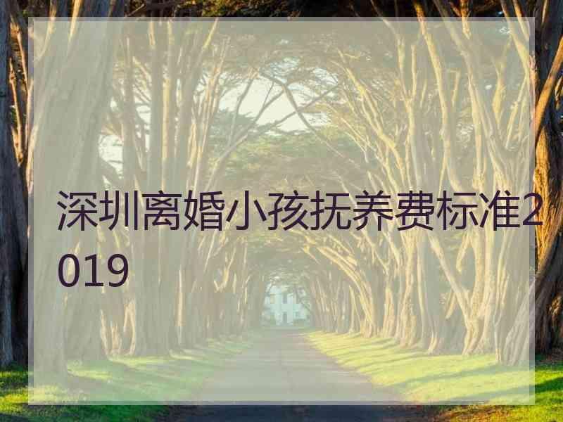 深圳离婚小孩抚养费标准2019