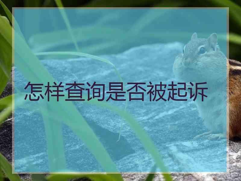 怎样查询是否被起诉