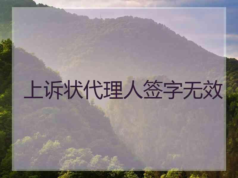 上诉状代理人签字无效