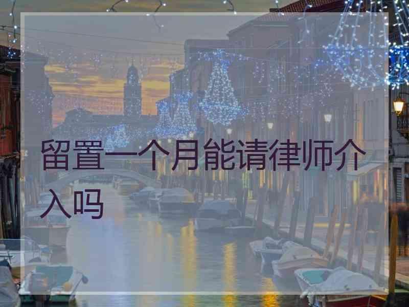 留置一个月能请律师介入吗