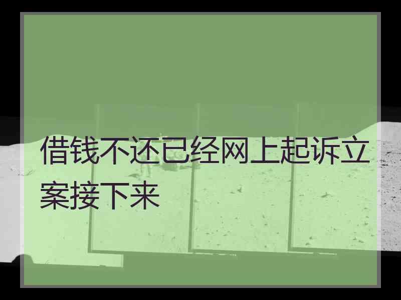 借钱不还已经网上起诉立案接下来