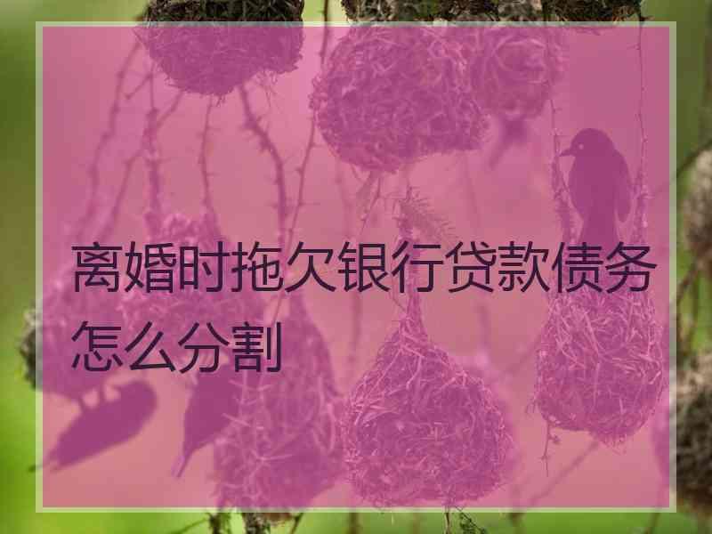 离婚时拖欠银行贷款债务怎么分割