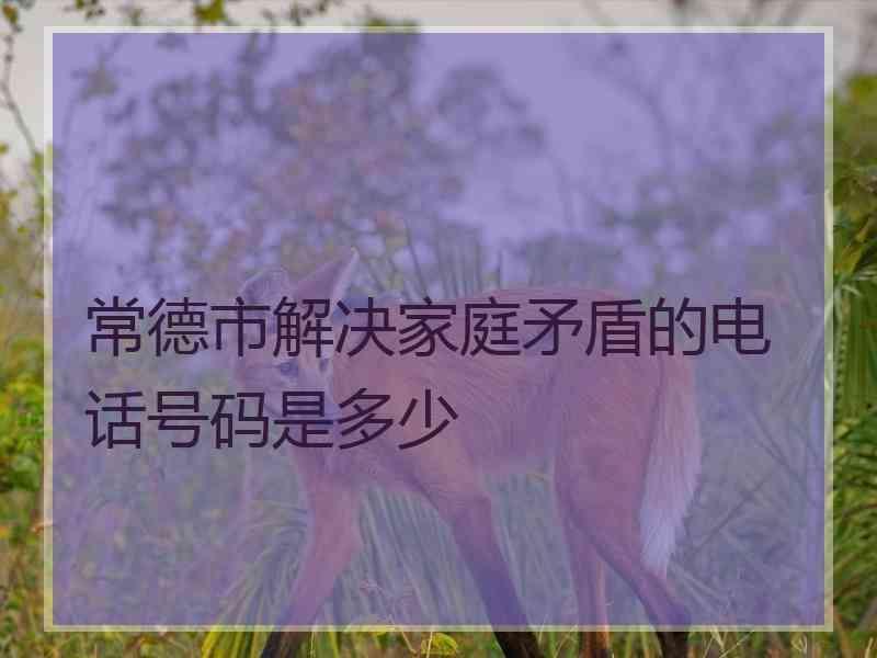 常德市解决家庭矛盾的电话号码是多少