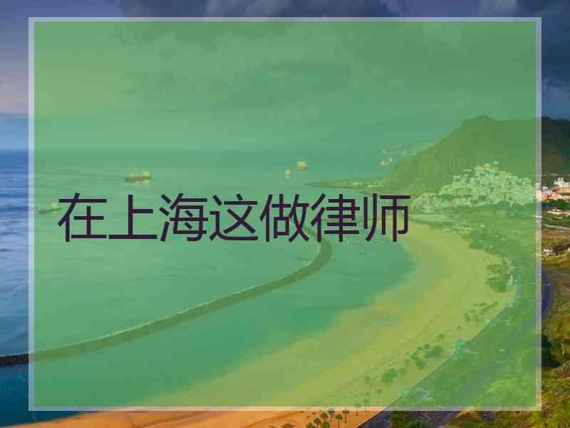 在上海这做律师