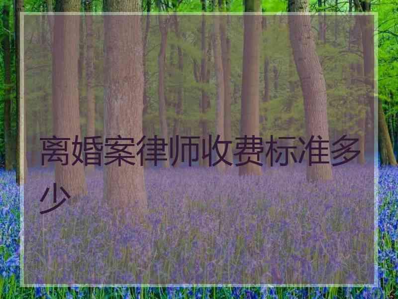 离婚案律师收费标准多少