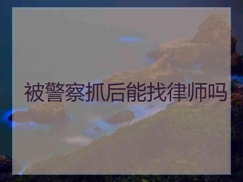 被警察抓后能找律师吗