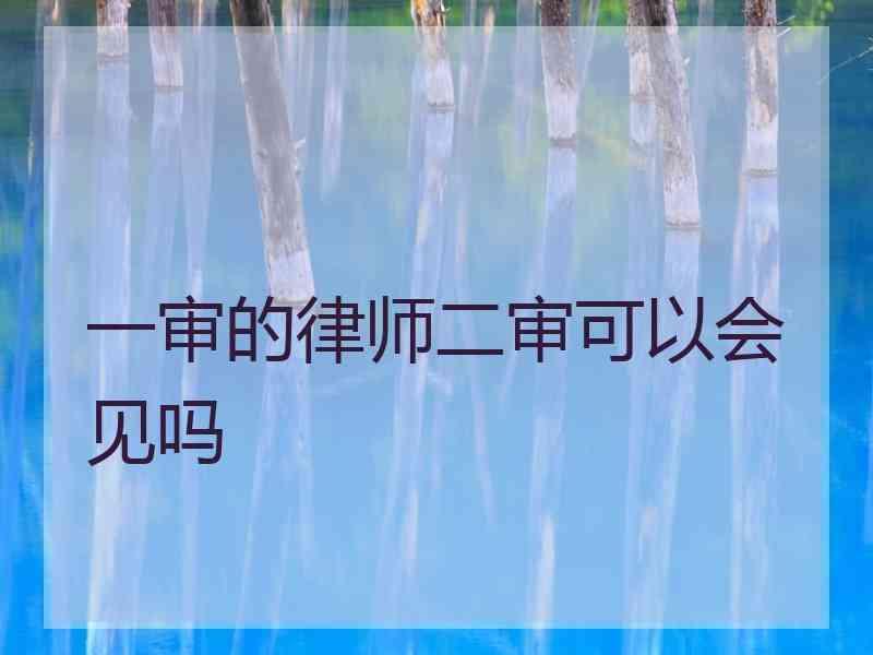 一审的律师二审可以会见吗